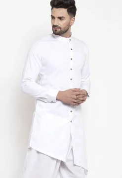 Solid Color Cotton Kurta White