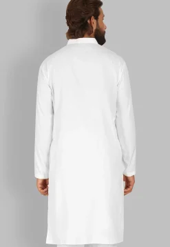 Solid Color Cotton Kurta in White