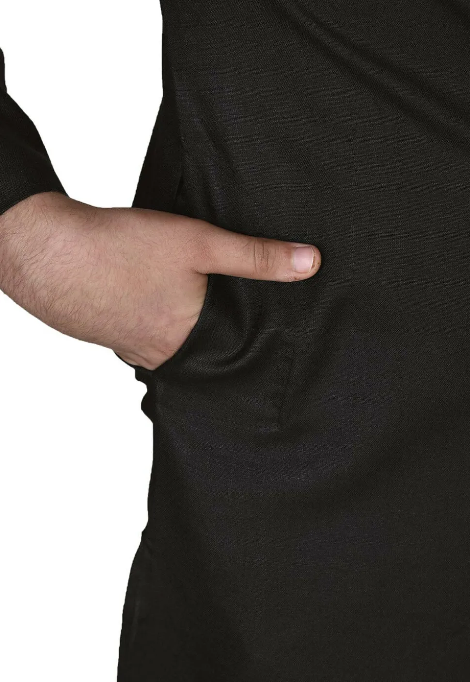 Solid Color Cotton Kurta in Black