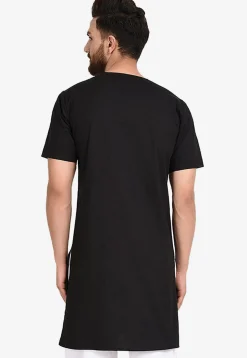 Solid Color Cotton Kurta in Black