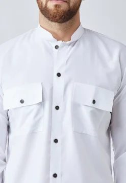 Solid Color Cotton Kurta in White