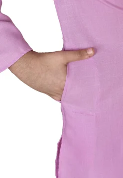 Solid Color Cotton Kurta in Pink