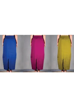 Solid Color Cotton Lycra Petticoat Combo Set in Multicolor