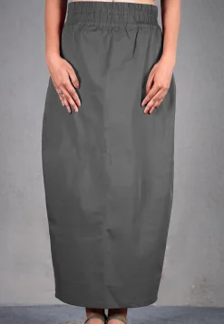 Solid Color Cotton Lycra Petticoat in Grey