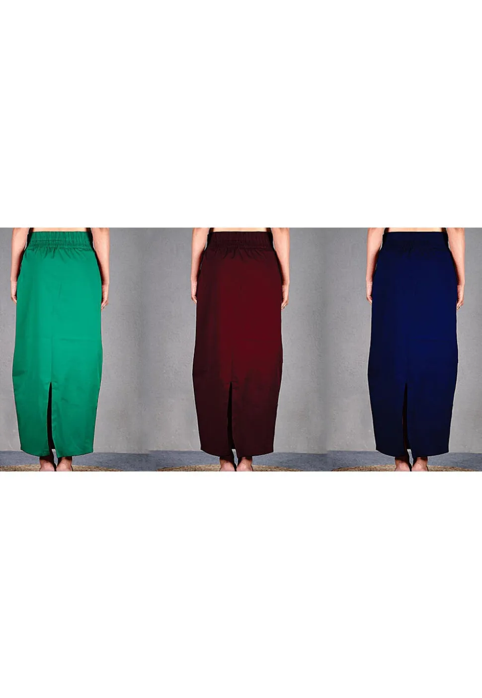Solid Color Cotton Lycra Petticoat Combo Set in Multicolor