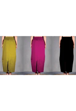Solid Color Cotton Lycra Petticoat Combo Set in Multicolor
