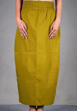 Solid Color Cotton Lycra Petticoat in Olive Green