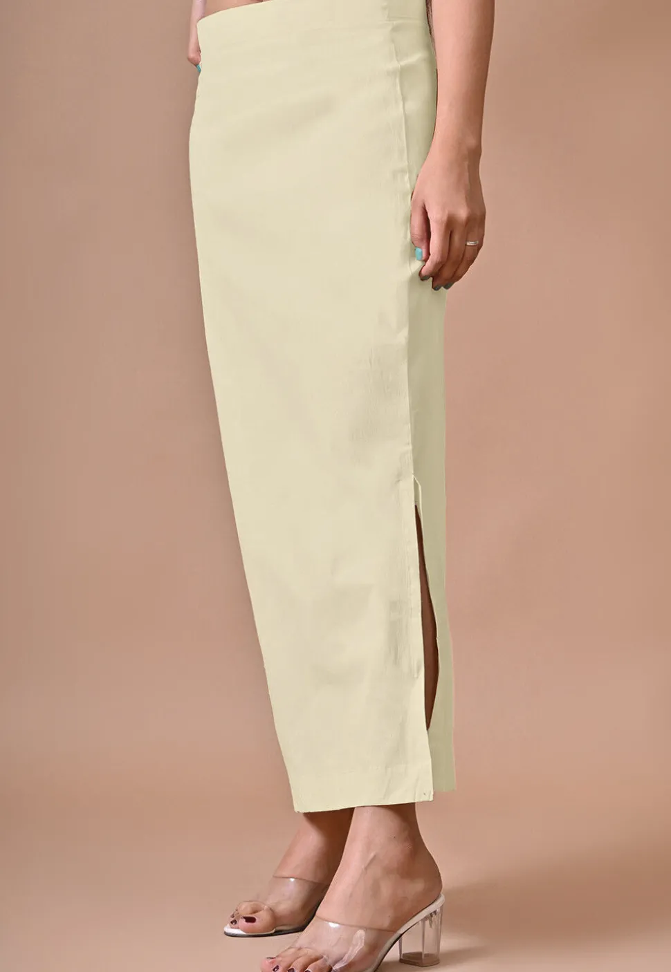 Solid Color Cotton Lycra Shapewear in Cream