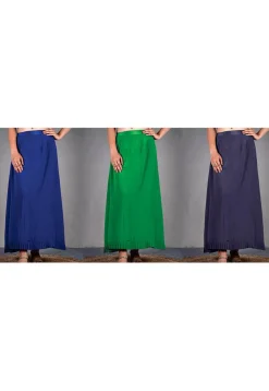Solid Color Cotton Lycra Petticoat Combo Set in Multicolor