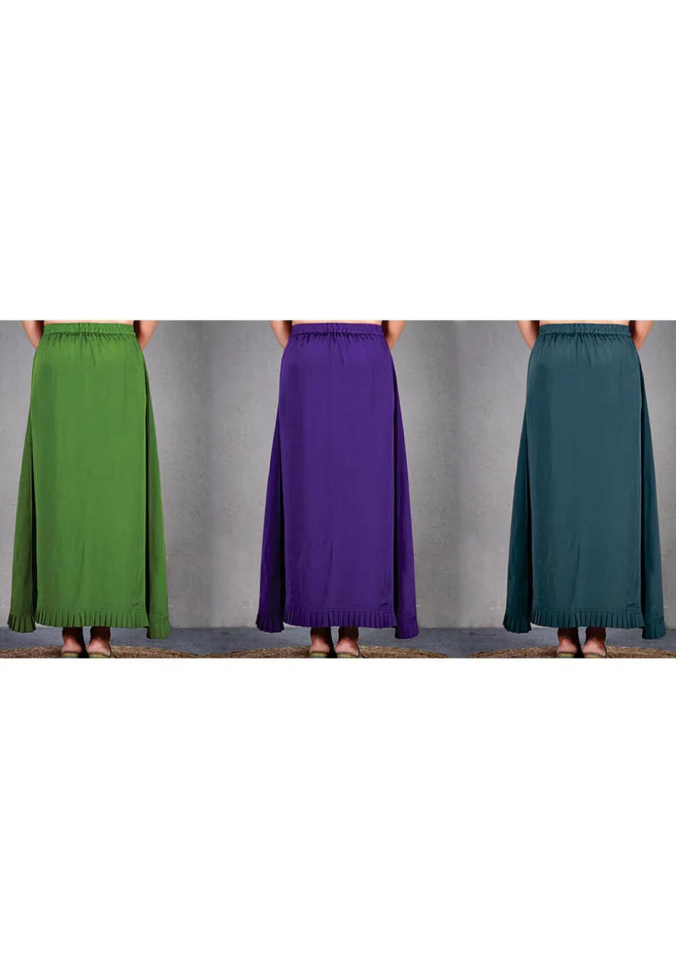 Solid Color Cotton Lycra Petticoat Combo Set in Multicolor