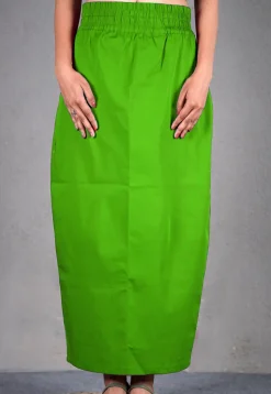 Solid Color Cotton Lycra Petticoat in Green