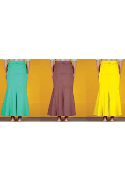 Solid Color Cotton Lycra Petticoat Combo Set in Multicolor