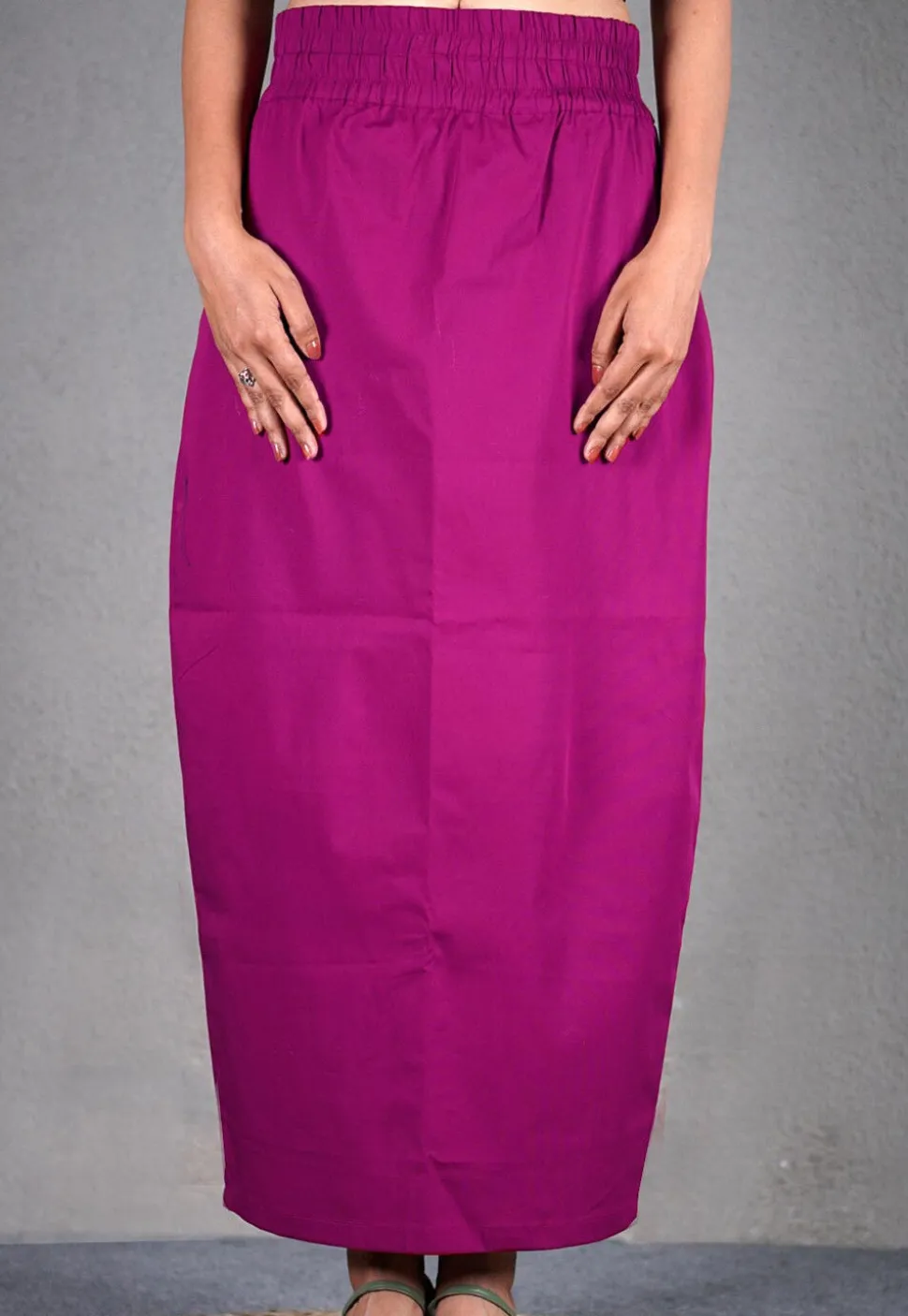 Solid Color Cotton Lycra Petticoat in Magenta