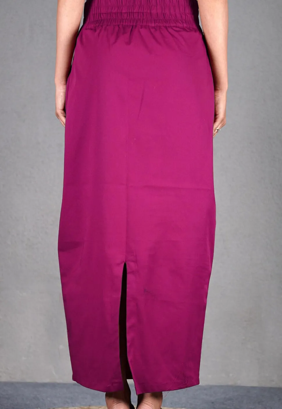 Solid Color Cotton Lycra Petticoat in Magenta