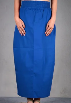 Solid Color Cotton Lycra Petticoat in Royal Blue