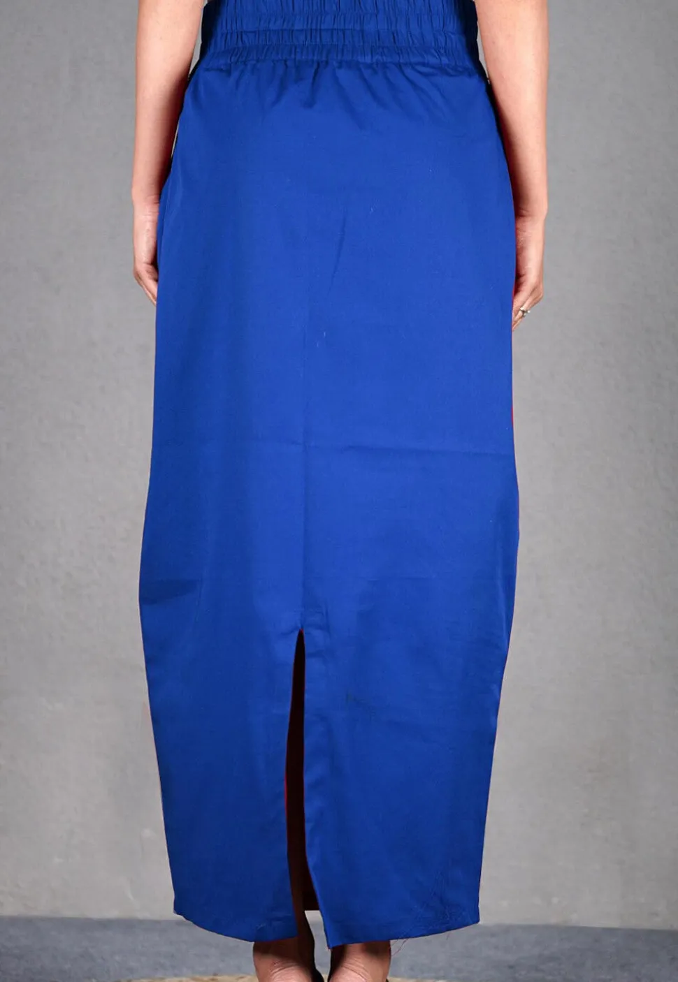 Solid Color Cotton Lycra Petticoat in Royal Blue