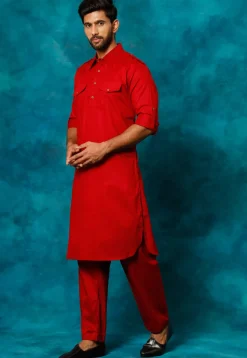 Solid Color Cotton Paithani Suit in Maroon