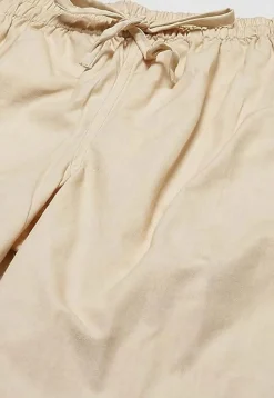Solid Color Cotton Pajama in Light Beige