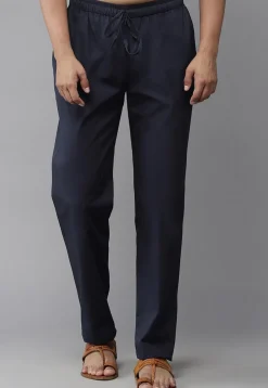 Solid Color Cotton Pajama in Navy Blue