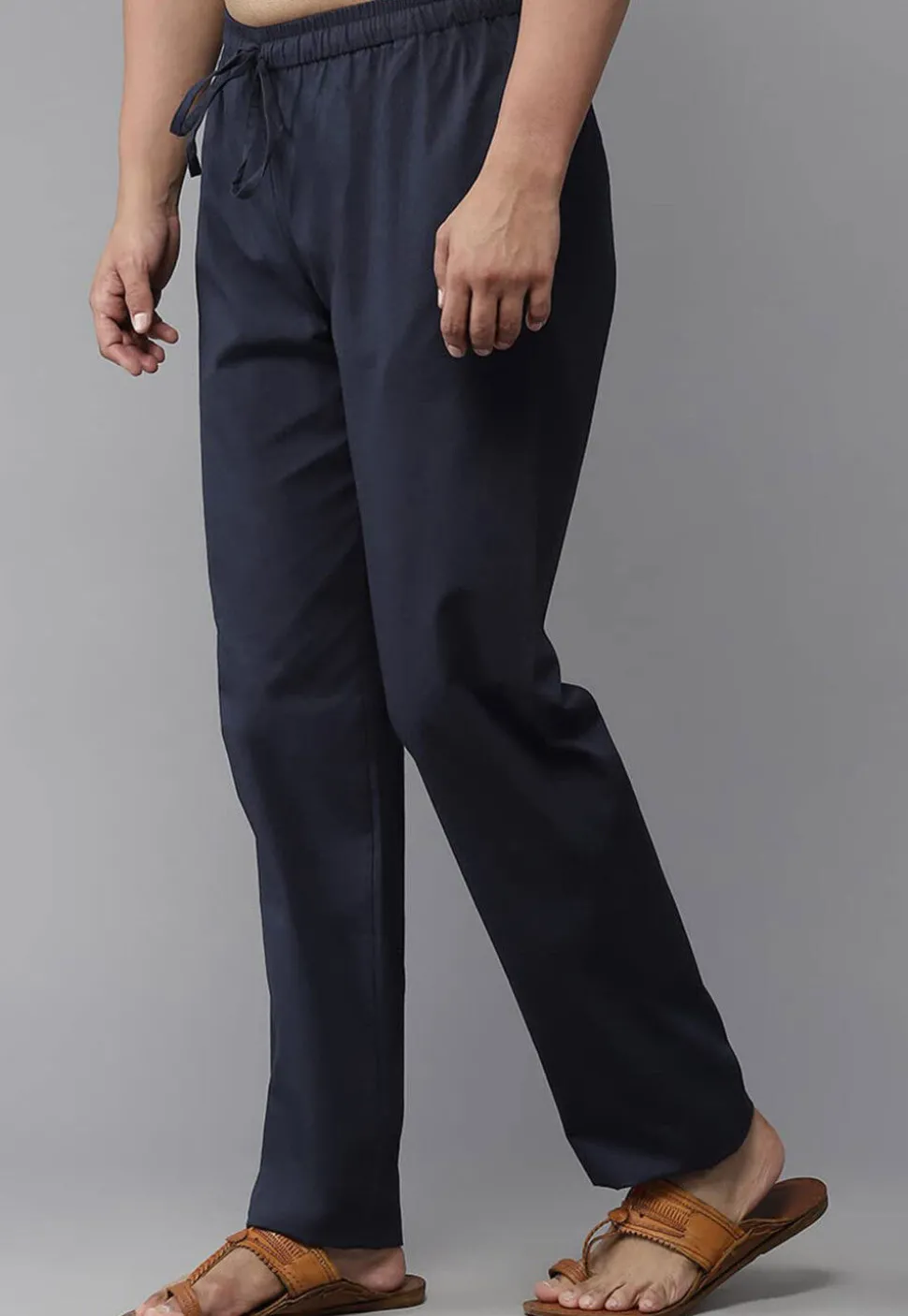 Solid Color Cotton Pajama in Navy Blue
