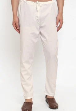 Solid Color Cotton Pajama in White