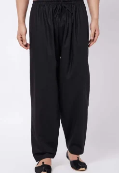 Solid Color Cotton Pajama in Black