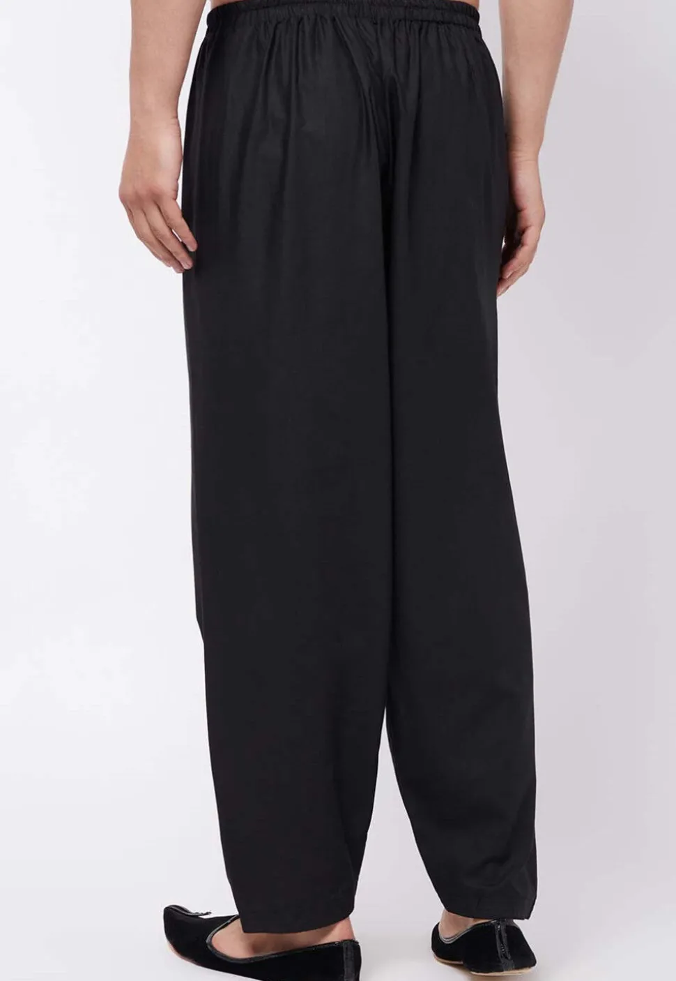 Solid Color Cotton Pajama in Black