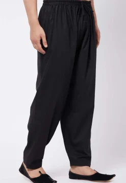 Solid Color Cotton Pajama in Black