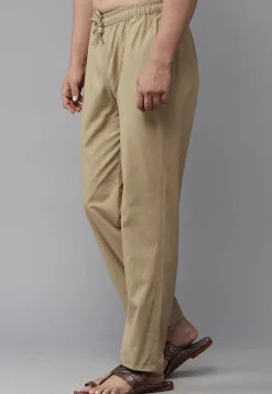 Solid Color Cotton Pajama in Beige