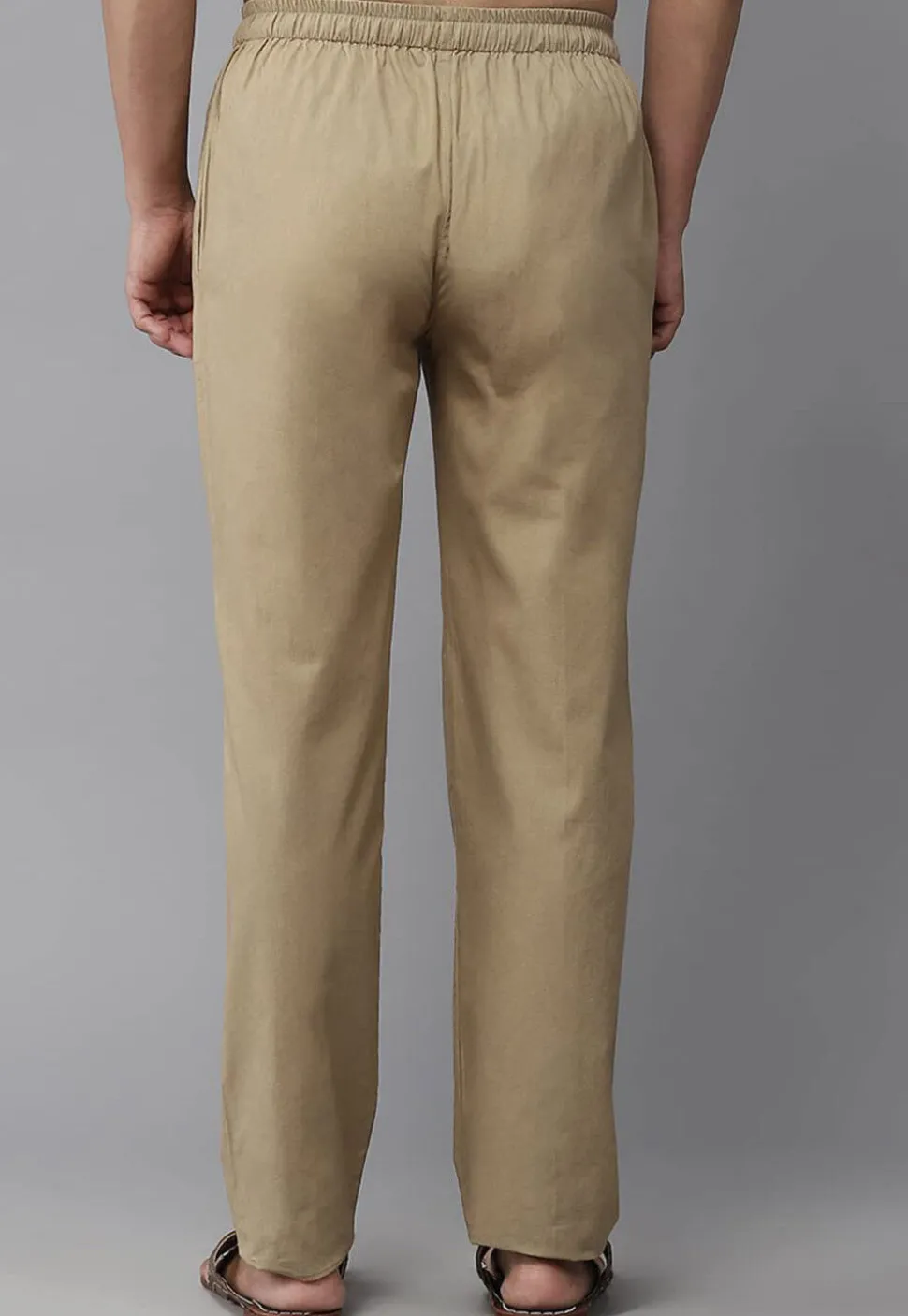 Solid Color Cotton Pajama in Beige