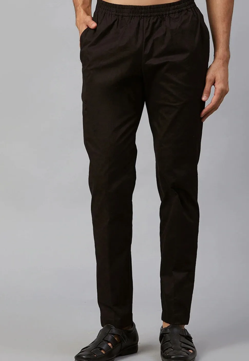 Solid Color Cotton Pajama in Black
