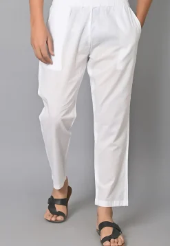 Solid Color Cotton Pajama in White