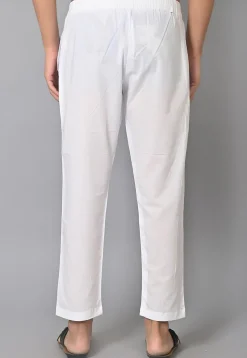 Solid Color Cotton Pajama in White