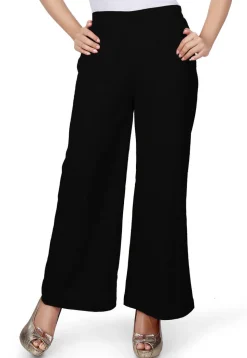 Solid Color Cotton Palazzo in Black