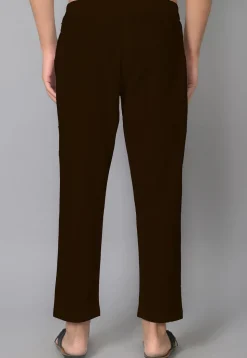 Solid Color Cotton Pant in Brown