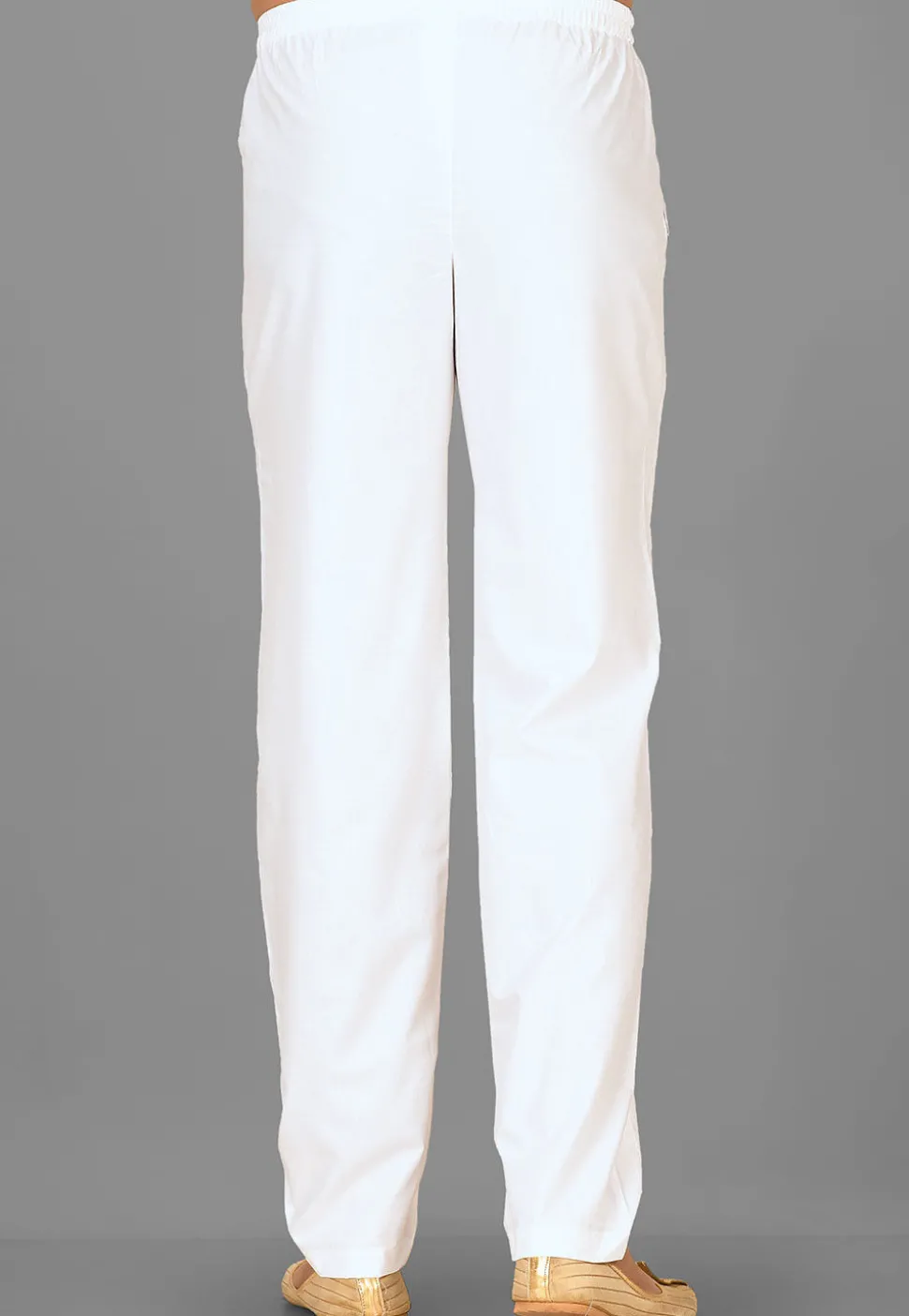Solid Color Cotton Pant in White