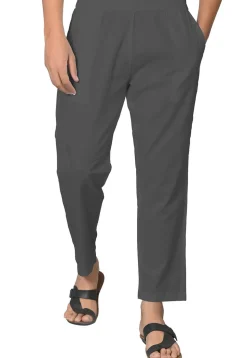 Solid Color Cotton Pant in Grey