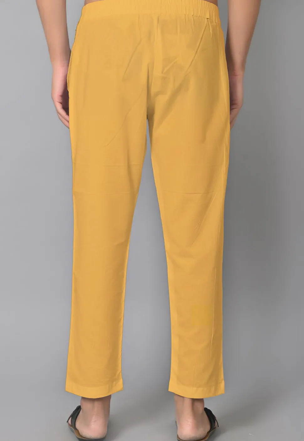 Solid Color Cotton Pant in Dark Beige