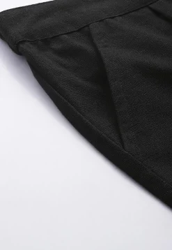 Solid Color Cotton Pant in Black