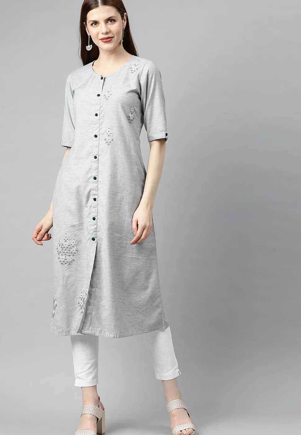 Solid Color Cotton Pant in White