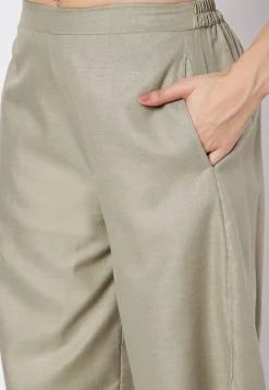 Solid Color Cotton Pant in Grey