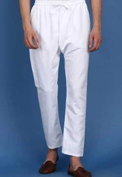 Solid Color Cotton Pant in White