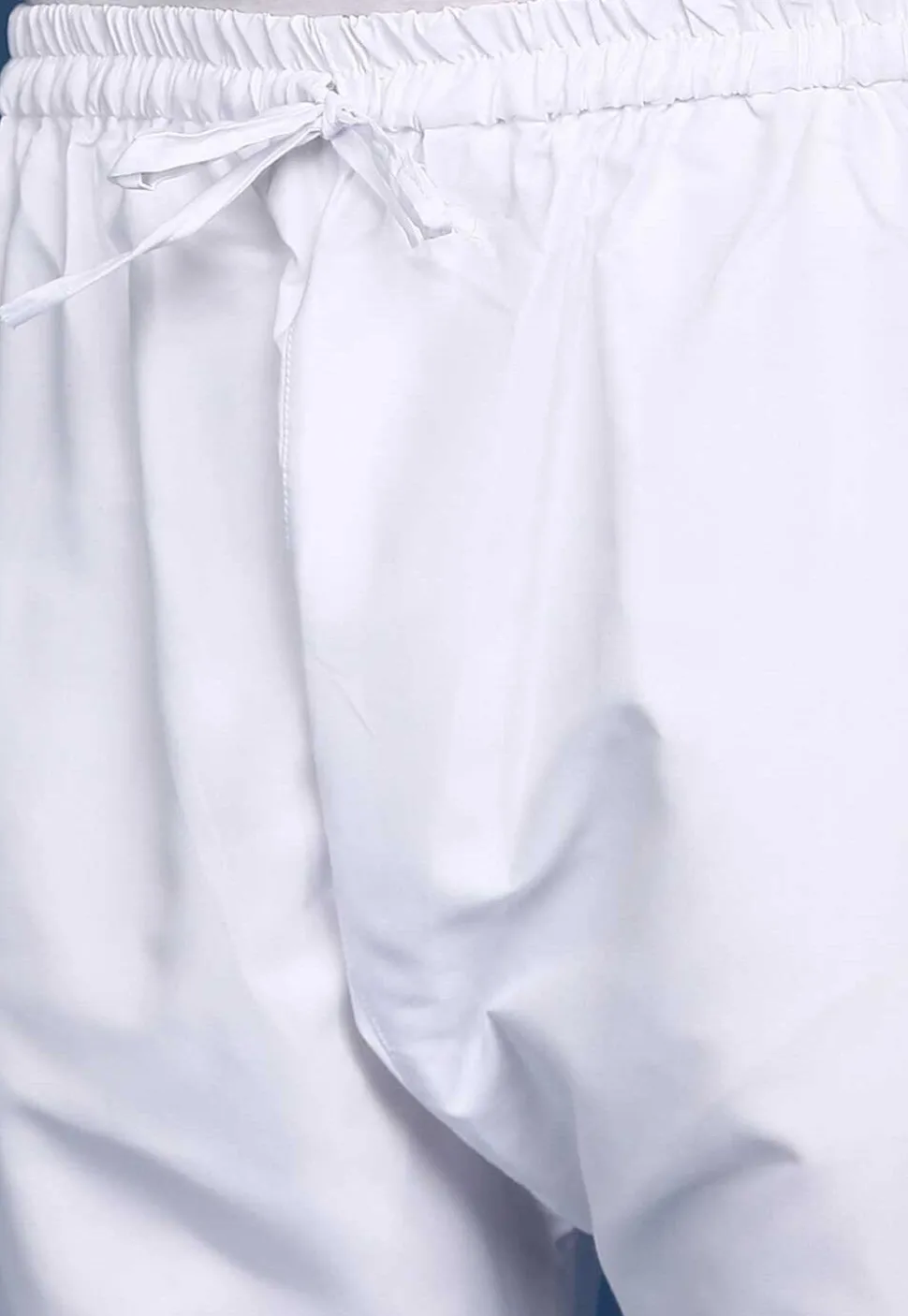 Solid Color Cotton Pant in White
