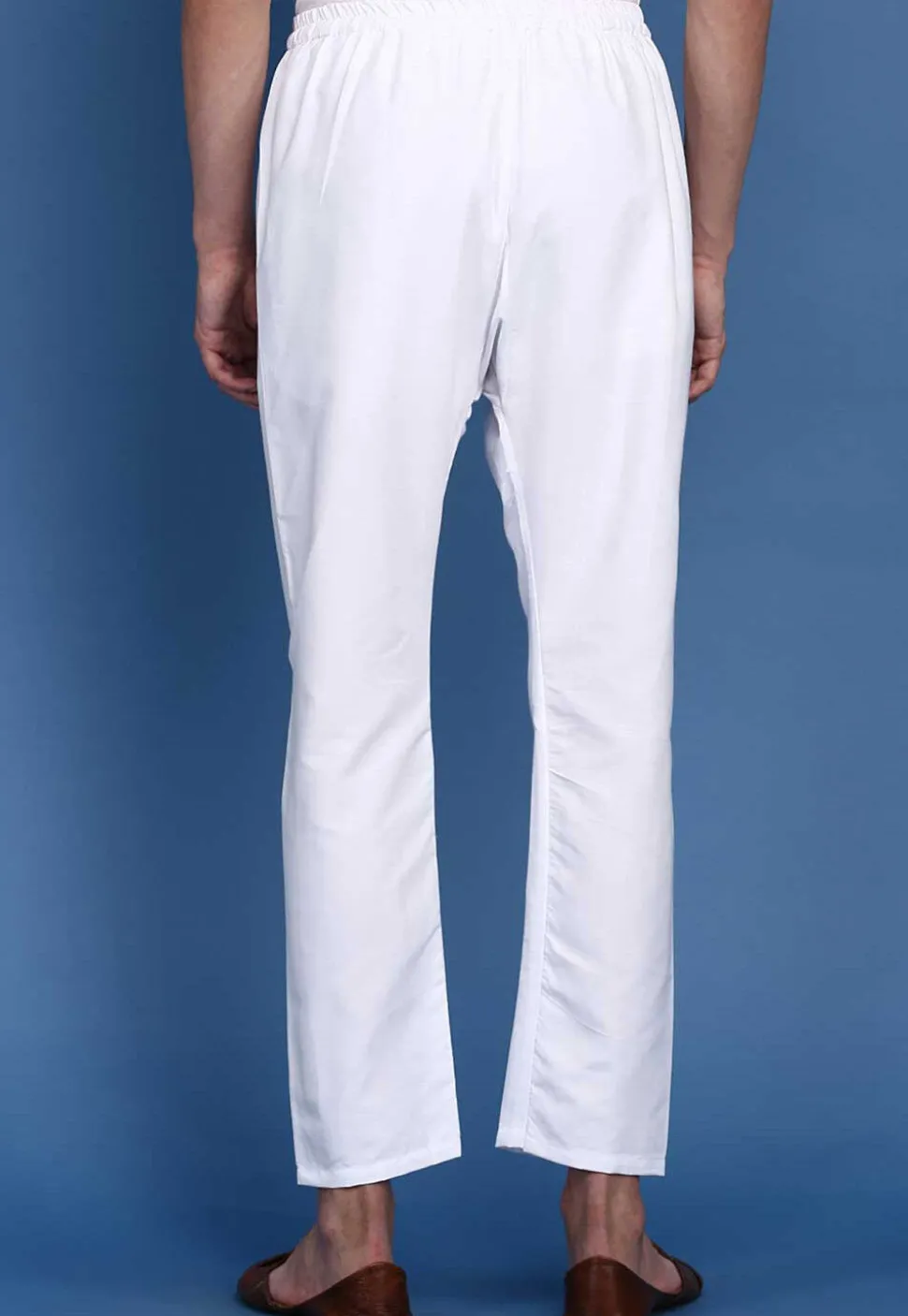 Solid Color Cotton Pant in White