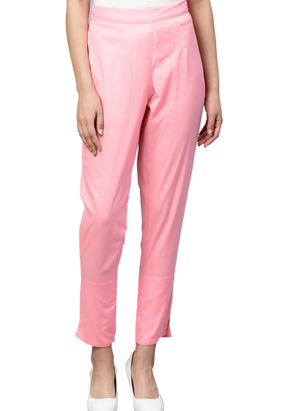 Solid Color Cotton Pant in Light Pink