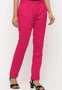 Solid Color Cotton Pant in Pink