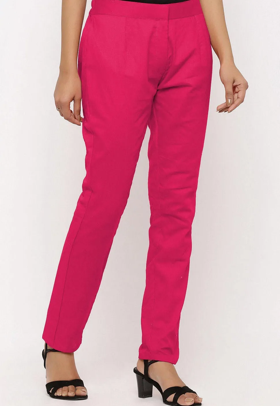 Solid Color Cotton Pant in Pink