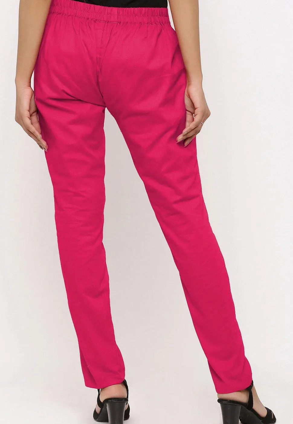 Solid Color Cotton Pant in Pink