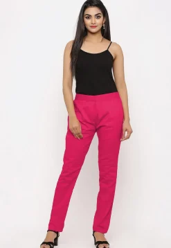 Solid Color Cotton Pant in Pink