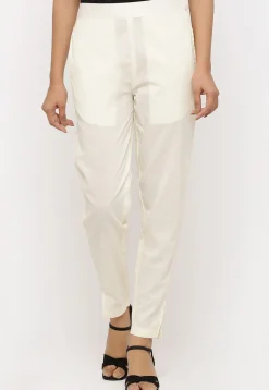 Solid Color Cotton Pant in Cream